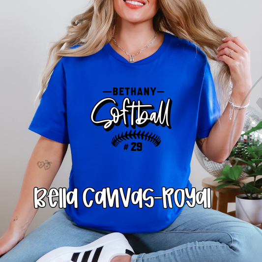 Bethany Softball Number-Custom Name