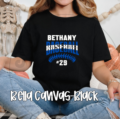 Bethany Baseball with number-Custom