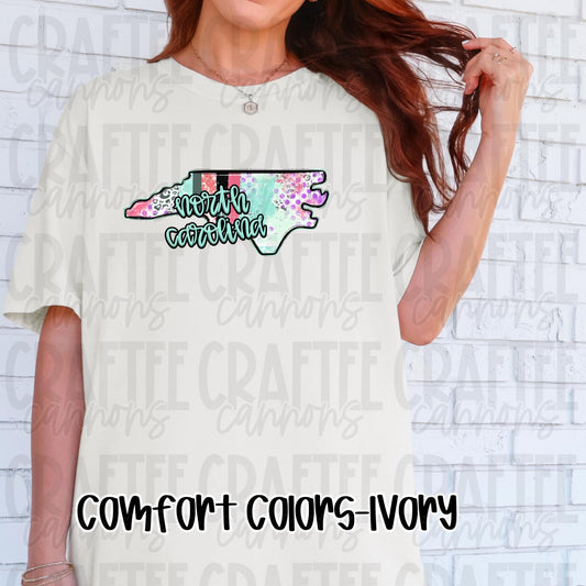 Cute State Shirt. Comfort Colors Shirt. NC SC Chic state.Colorful State Tee | Comfort Colors | All States Available | Trendy State Shirt