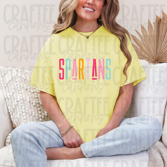 Spartans Spirit PNG | Retro Cute School Mascot Shirt Design | Sublimation & DTF Print | Digital Download