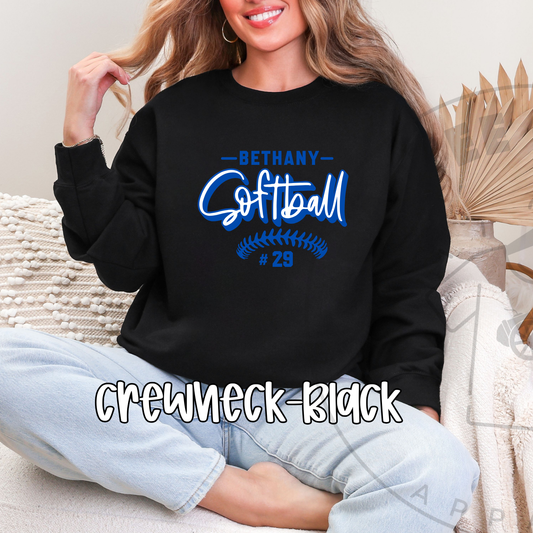 Bethany Softball Number-Custom Name