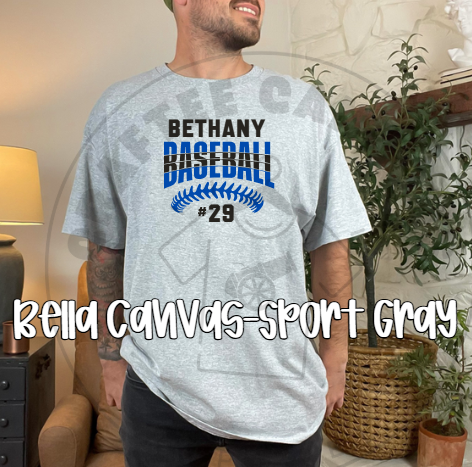 Bethany Baseball with number-Custom