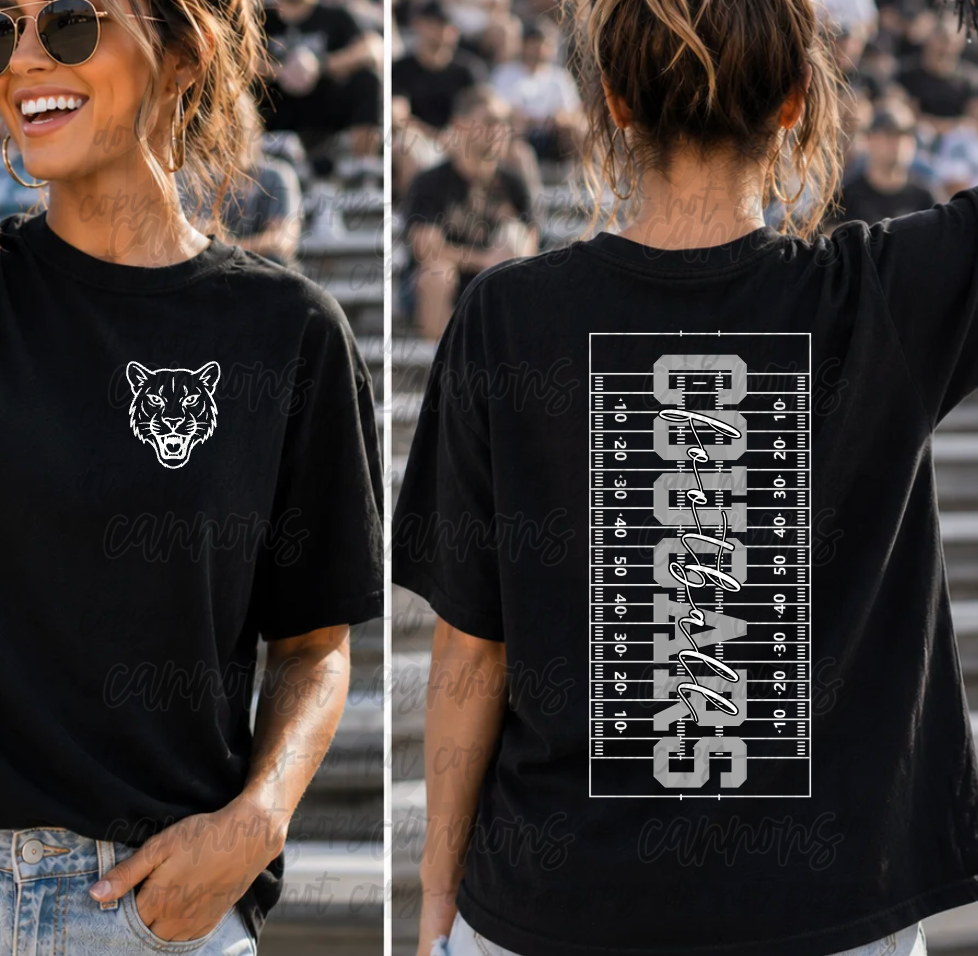 Custom Vertical Football Field Mascot Spirit Shirt – Front & Back Design