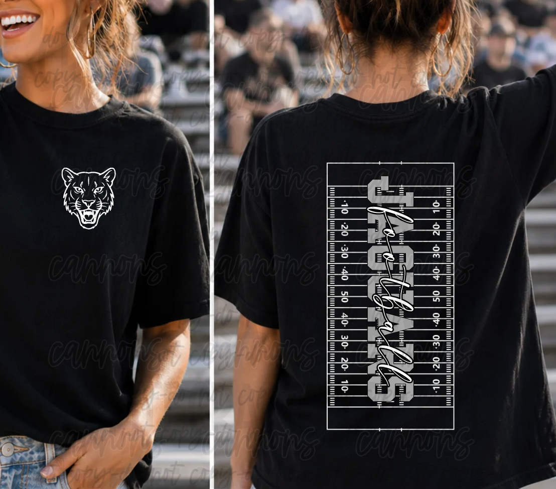 Custom Vertical Football Field Mascot Spirit Shirt – Front & Back Design