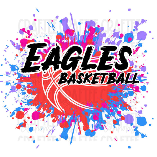 Custom Basketball Paint Splatter PNG | Name PNG | Sublimation Design | Transparent Background | Digital Download