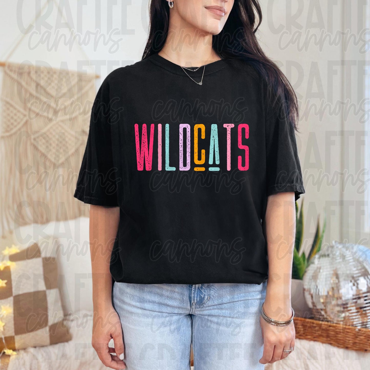 wildcats Spirit PNG | Retro Cute School Mascot Shirt Design | Sublimation & DTF Print | Digital Download