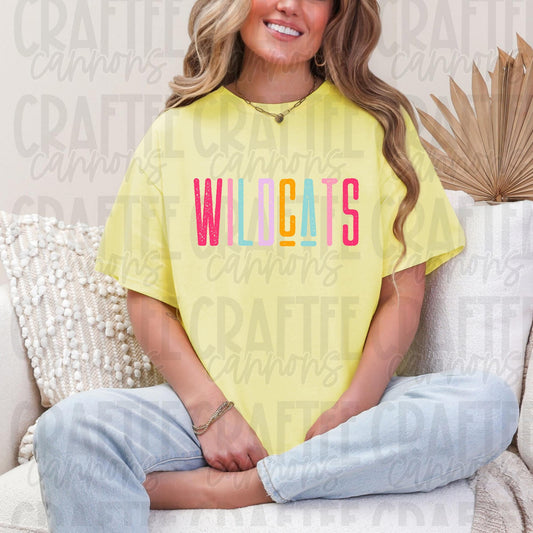 wildcats Spirit PNG | Retro Cute School Mascot Shirt Design | Sublimation & DTF Print | Digital Download